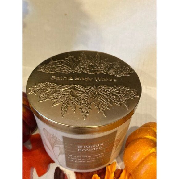 Bath & Body Works “Pumpkin Bonfire” 3 Wick Candle - Picture 4 of 7